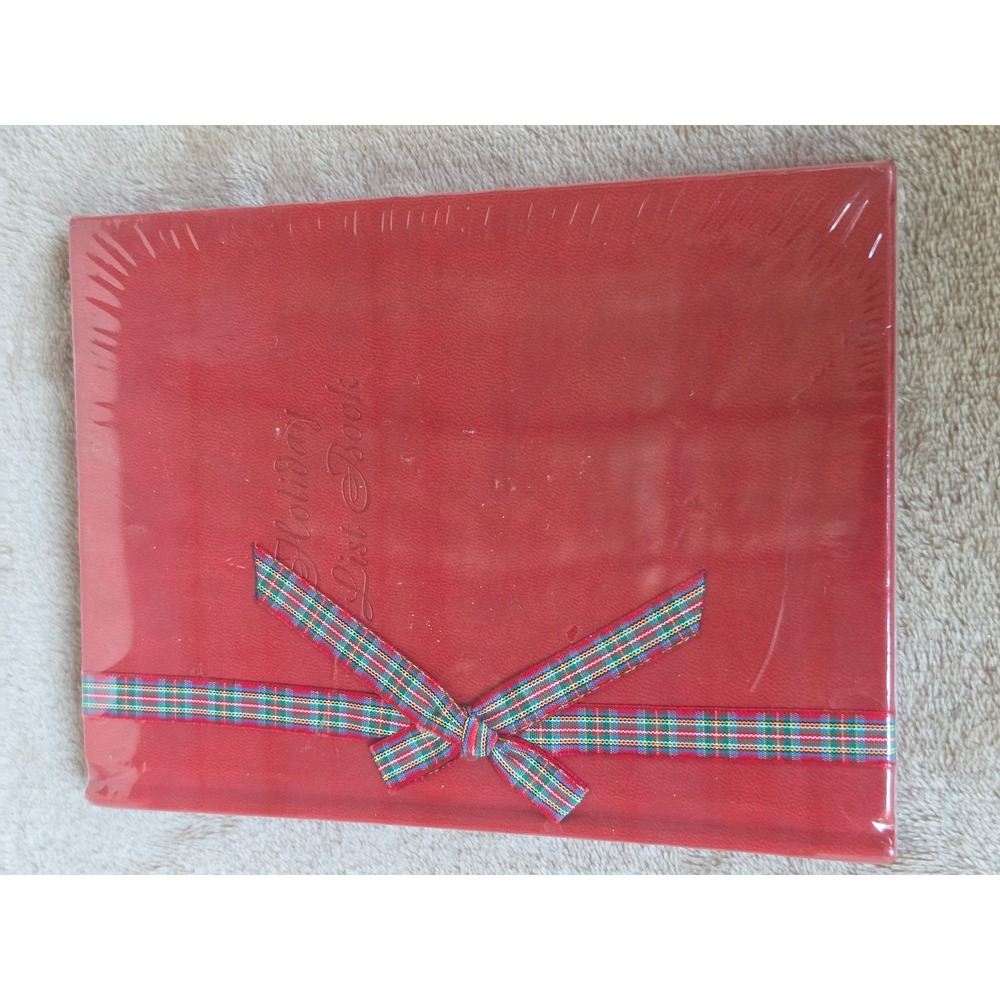 C.R. Gibson Christmas Card List Book 12 Year Record Red Debossed H3-3365 New